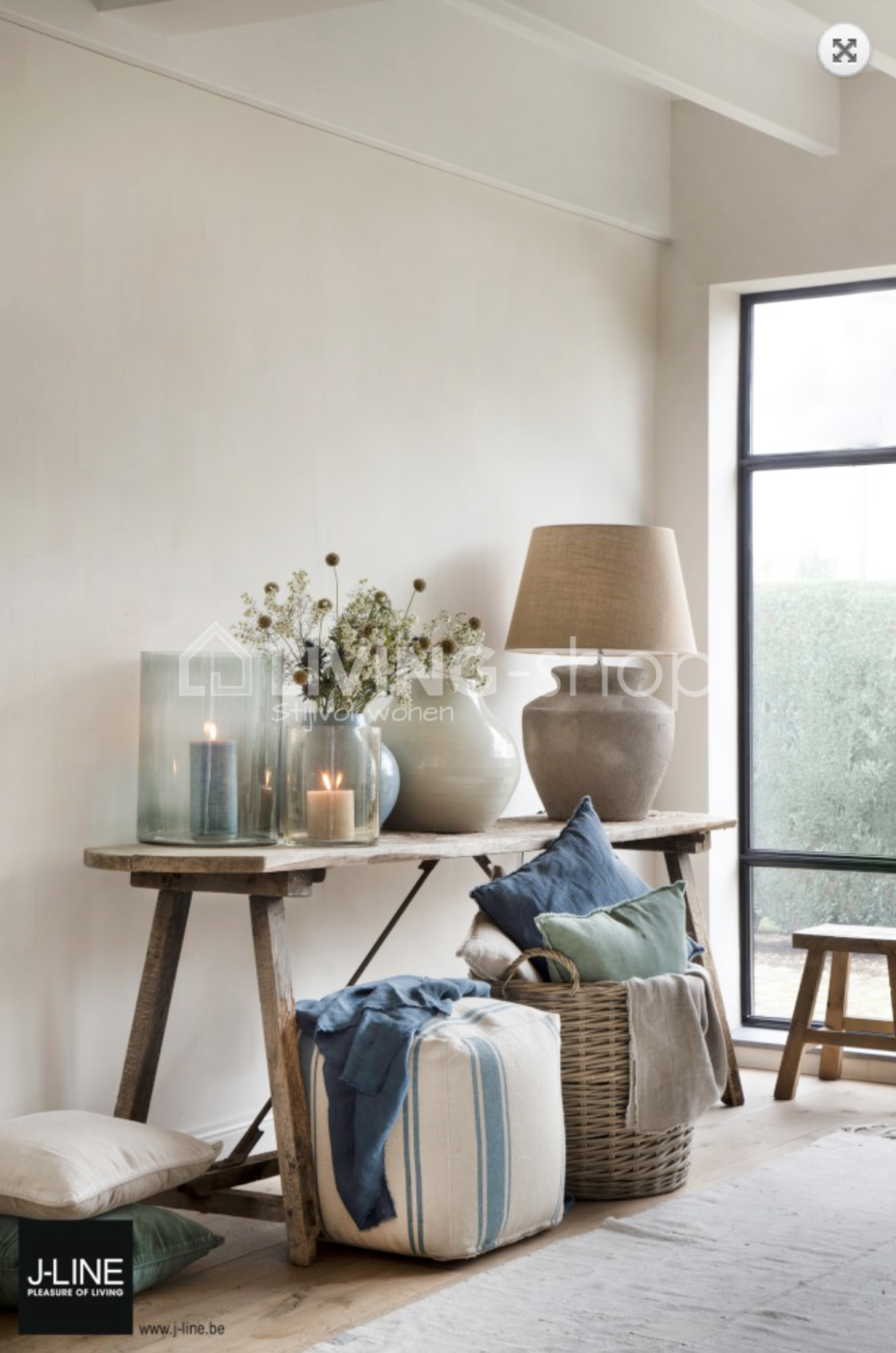 WONEN LANDELIJKE STIJL SIDE TABLE J-LINE CONSOLE ONLINE | LIVING-shop, landelijk wonen webshop